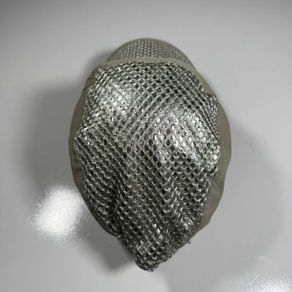 Beige Silver Evaporative Hydro-Cooling Cap Reflective Mesh UV Sun Protection Hat